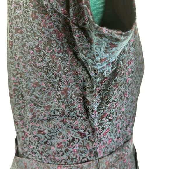 1950s Plus Size Iridescent Brocade Sheath Dress – Vintage Size 22 Work & Evening - Picture 12 of 16